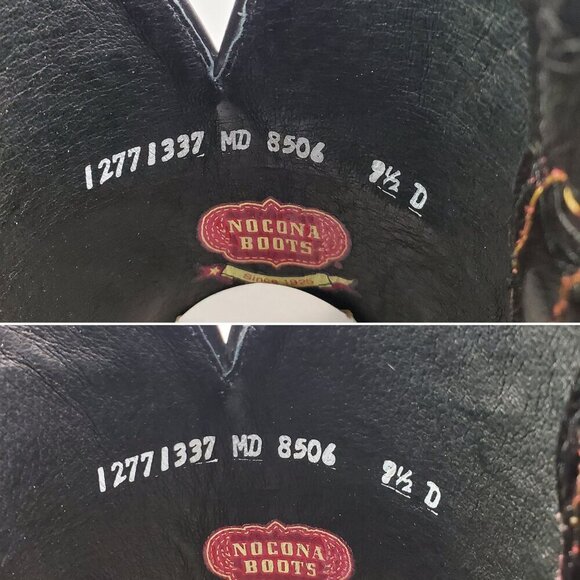 Nocona Boots Black Cherry Full Quill Ostrich Cowboy Barely Worn in Box Men 9.5 D - Picture 5 of 15